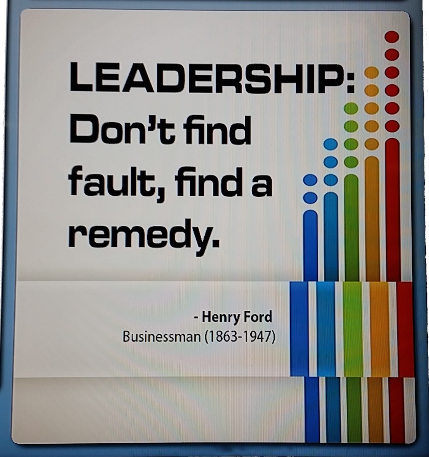 Leadership: Don't find fault...