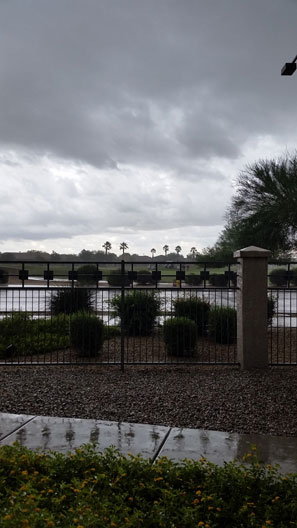 Rain on golf course in Goodyear Az