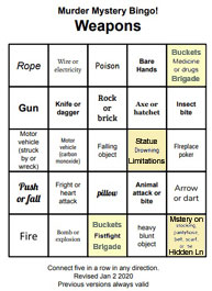 Bingo Card-Weapons