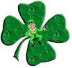4 leaf clover w leprechan