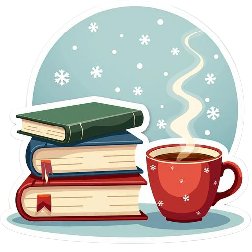 Winter book stack