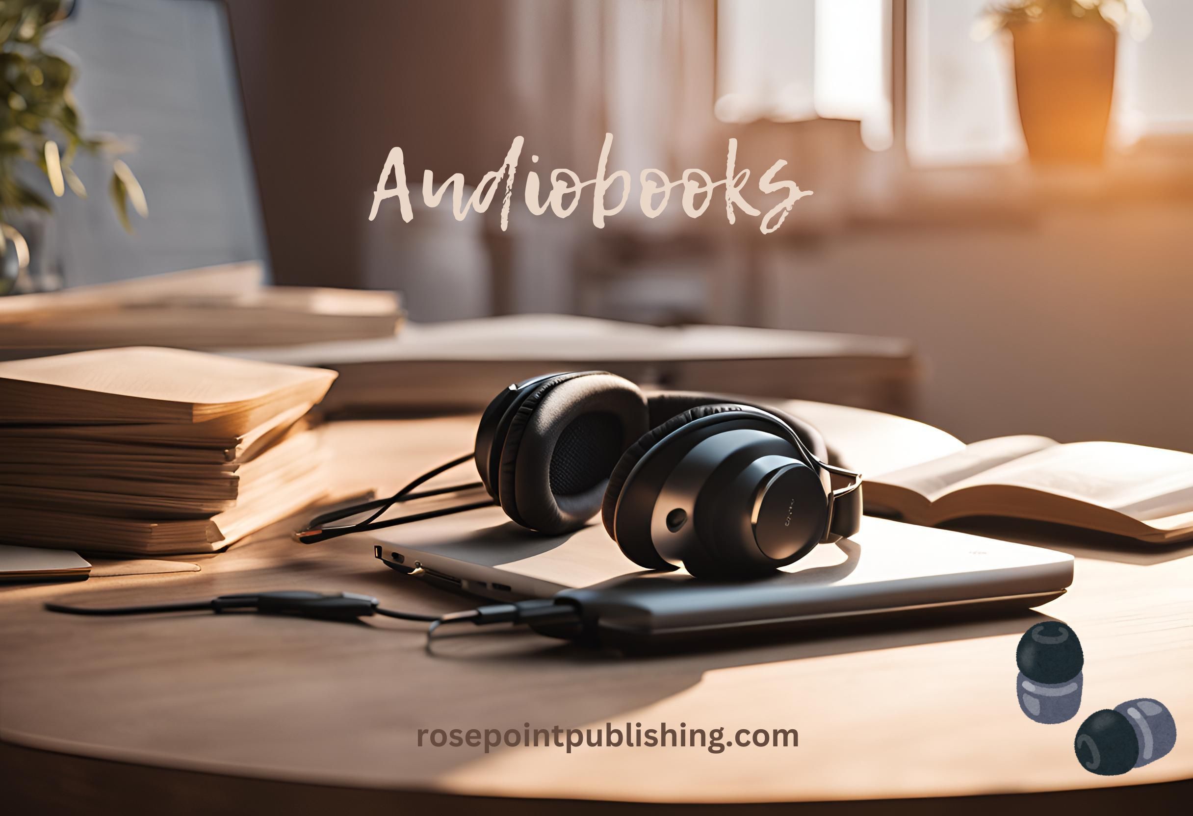 Audiobook graphic with earbuds